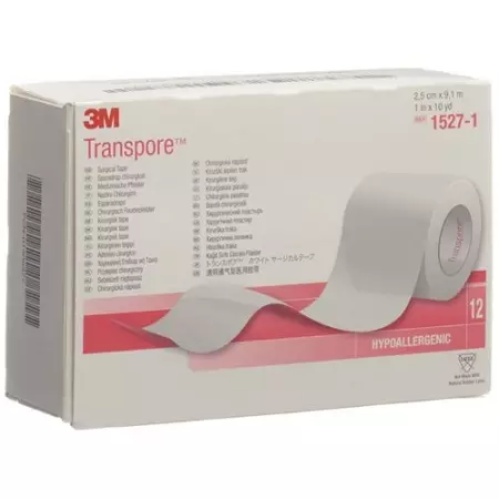 3M Transpore фиксирующий пластырь 25мм x 9.14m прозрачный 12 штук 3M Transpore фиксирующий пластырь 25мм x 9.14m прозрачный 12 штук