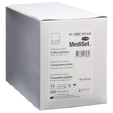 MediSet Faltkompressen Typ 17 8-fach 10x10см 2 штуки MediSet Faltkompressen Typ 17 8-fach 10x10см 2 штуки