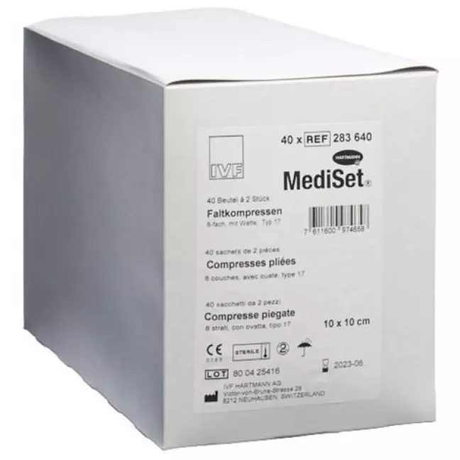 MediSet Faltkompressen Typ 17 8-fach 10x10см 2 штуки MediSet Faltkompressen Typ 17 8-fach 10x10см 2 штуки