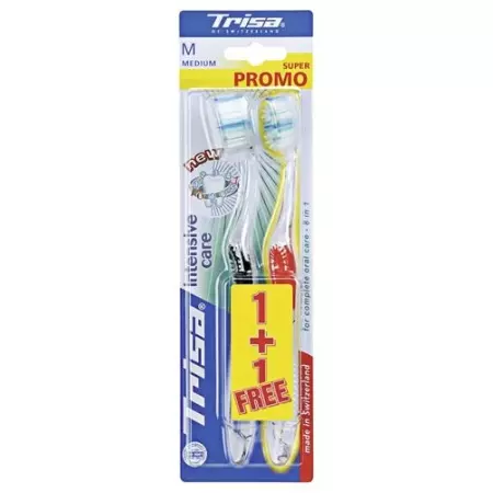 Trisa Intensive Care зубная щётка Medium Duo 2 штуки Trisa Intensive Care зубная щётка Medium Duo 2 штуки
