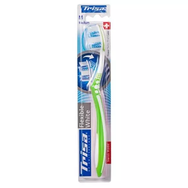 Trisa Flexible White Toothbrush Medium