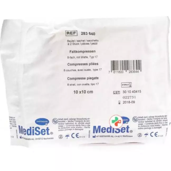 MediSet Faltkompressen Typ 17 8-fach 10x10см 2 штуки MediSet Faltkompressen Typ 17 8-fach 10x10см 2 штуки
