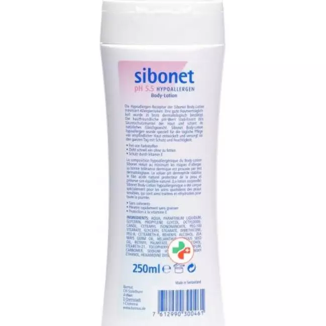 Sibonet Body лосьон Ph 5.5 Hypoallergen 250мл Sibonet Body лосьон Ph 5.5 Hypoallergen 250мл