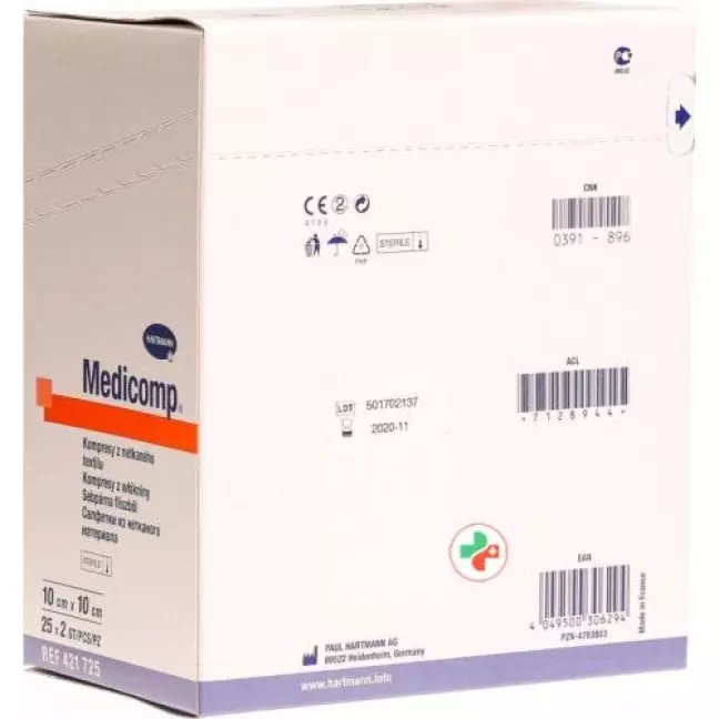 Medicomp Vlieskompressen 10x10см 25 пакетиков 2 штуки Medicomp Vlieskompressen 10x10см 25 пакетиков 2 штуки