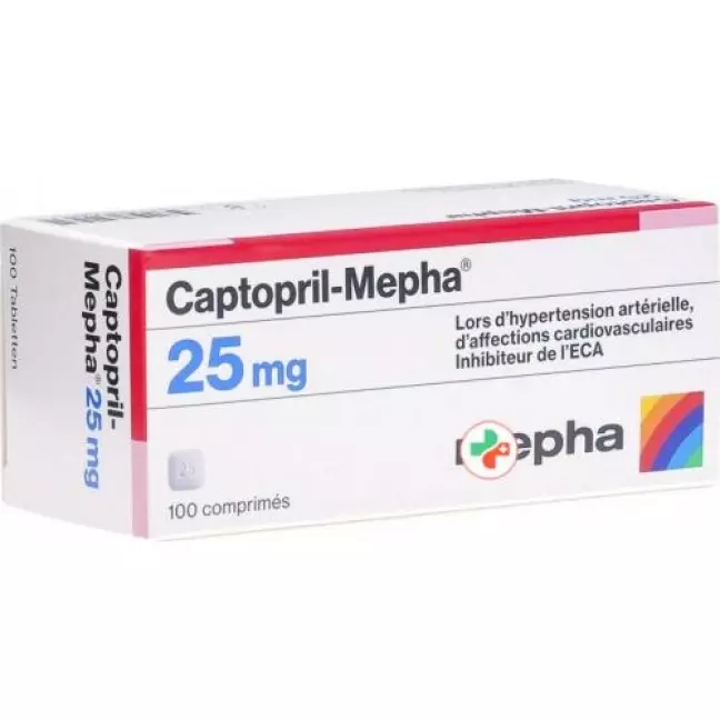 Captopril Mepha 25 mg 100 tablets Captopril Mepha 25 mg 100 tablets