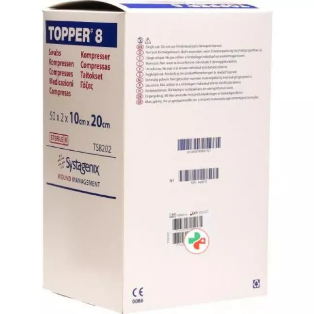 Topper 8 Einmal-Kompressen 10x20см стерильный 50 пакетиков a 2 штуки Topper 8 Einmal-Kompressen 10x20см стерильный 50 пакетиков a 2 штуки