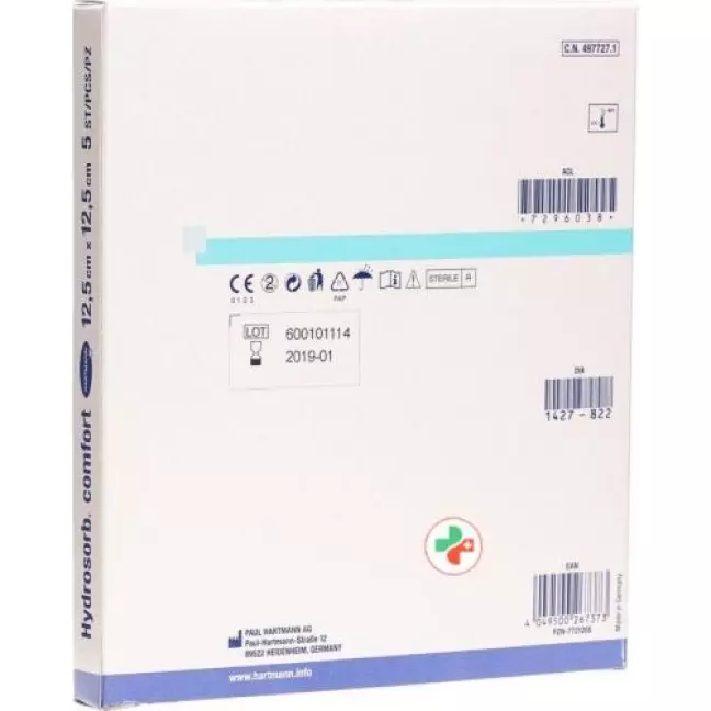 Hydrosorb Comfort Hydrogel 12.5x12.5см стерильный 5 штук Hydrosorb Comfort Hydrogel 12.5x12.5см стерильный 5 штук