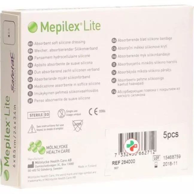Mepilex Lite Absorptionsverb 6x8.5см Silik 5 штук Mepilex Lite Absorptionsverb 6x8.5см Silik 5 штук