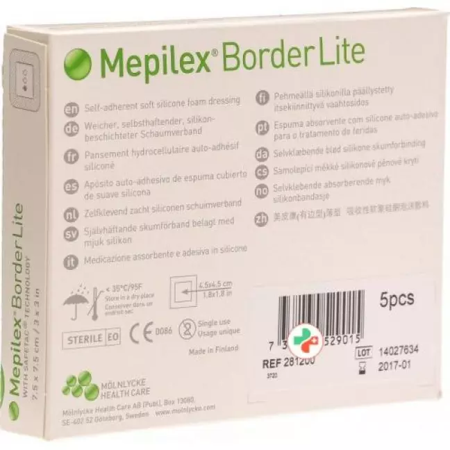 Mepilex Border Lite Silkonschaumve 7.5x7.5см 5 штук Mepilex Border Lite Silkonschaumve 7.5x7.5см 5 штук