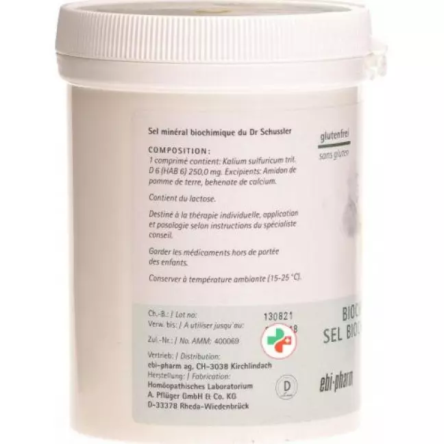 Pflueger Schussler Nr. 6 Kal Sulf в таблетках, D 6 250г Pflueger Schussler Nr. 6 Kal Sulf в таблетках, D 6 250г