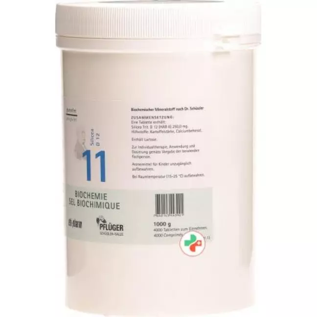 Pflueger Schussler Nr. 11 Silicea в таблетках, D 12 1000г Pflueger Schussler Nr. 11 Silicea в таблетках, D 12 1000г