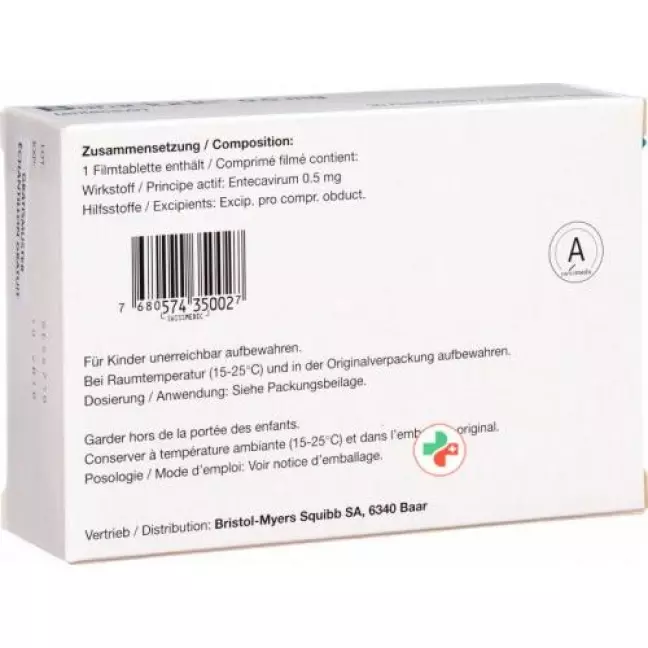 Baraclude 0.5 mg 30 filmtablets Baraclude 0.5 mg 30 filmtablets