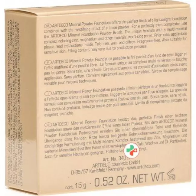 Artdeco Mineral Powder Foundation 340.4 Artdeco Mineral Powder Foundation 340.4