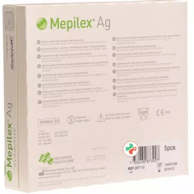 Mepilex Ag Schaumverband Safetac 10x10см Sil 5 штук Mepilex Ag Schaumverband Safetac 10x10см Sil 5 штук