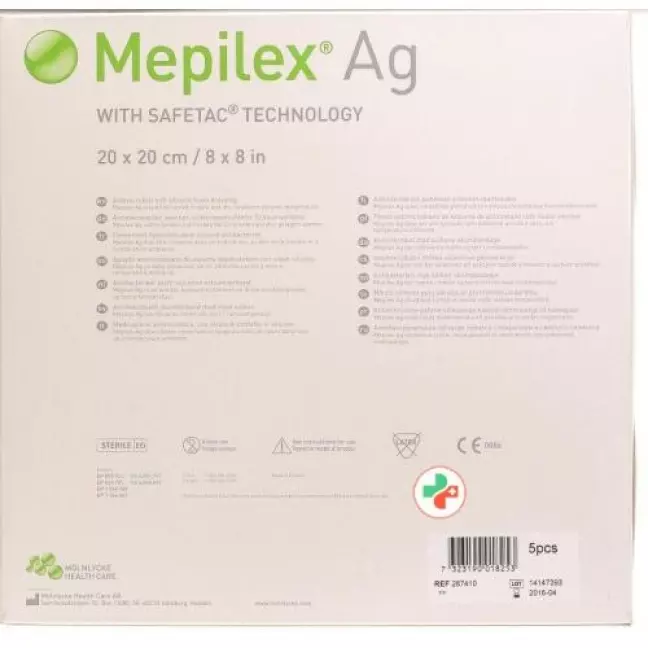 Mepilex Ag Schaumverband Safetac 20x20см Sil 5 штук Mepilex Ag Schaumverband Safetac 20x20см Sil 5 штук