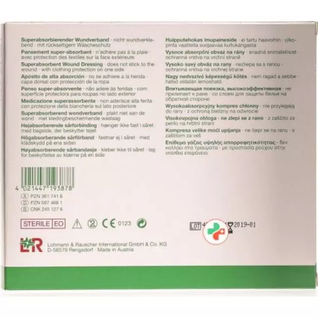 Vliwasorb повязка для ран 10x10см стерильный 10 штук Vliwasorb повязка для ран 10x10см стерильный 10 штук