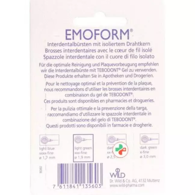 Emoform Interdentalbursten 1.9мм Hellgrun 5 штук Emoform Interdentalbursten 1.9мм Hellgrun 5 штук