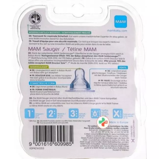 MAM Ersatzsauger бутылка размер 3 4+ Monate 2 штуки MAM Ersatzsauger бутылка размер 3 4+ Monate 2 штуки