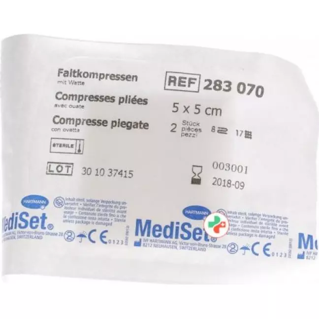 MediSet Faltkompressen mit Watte 5x5см Typ 17 8-fach 80x 2 штуки MediSet Faltkompressen mit Watte 5x5см Typ 17 8-fach 80x 2 штуки