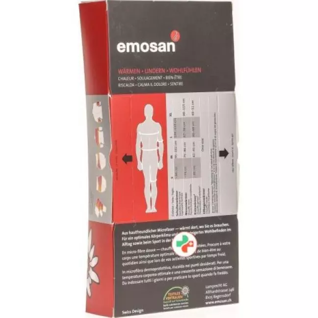 emosan Nierenwarmer Velcro Schwarz размер XL Special Swiss Edition