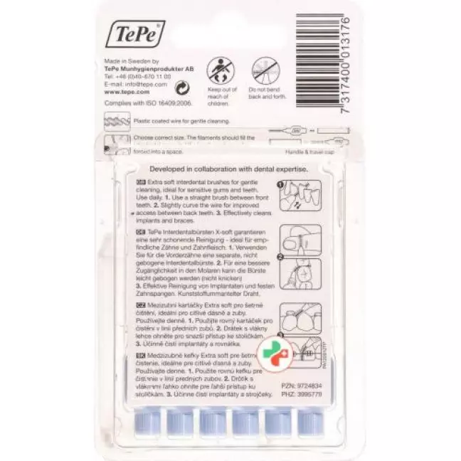 TePe Interdentalbursten X-soft 0.6мм 6 штук TePe Interdentalbursten X-soft 0.6мм 6 штук
