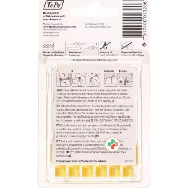 TePe Interdentalbursten X-soft 0.7мм 6 штук TePe Interdentalbursten X-soft 0.7мм 6 штук