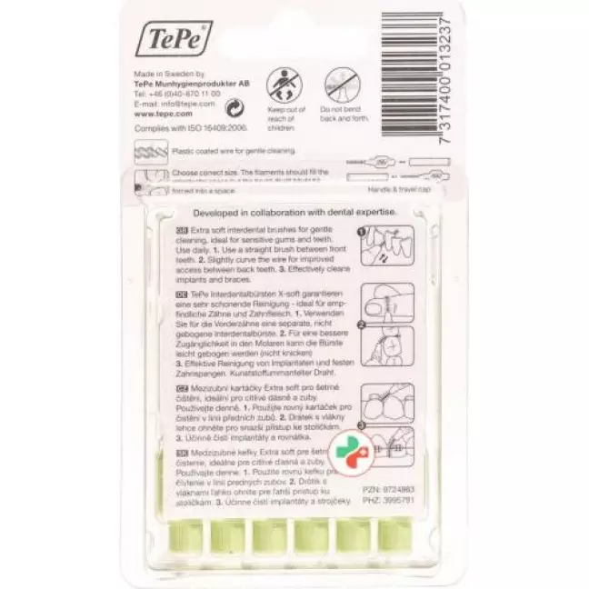 TePe Interdentalbursten X-soft 0.8мм 6 штук TePe Interdentalbursten X-soft 0.8мм 6 штук