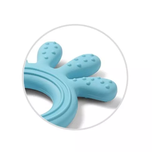 BABYONO Silikon Beissring Octopus blau BABYONO Silikon Beissring Octopus blau