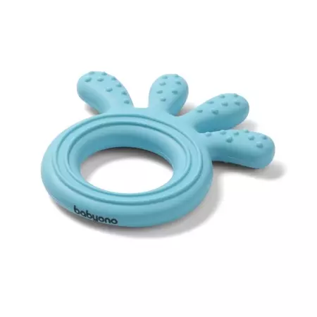 BABYONO Silikon Beissring Octopus blau BABYONO Silikon Beissring Octopus blau