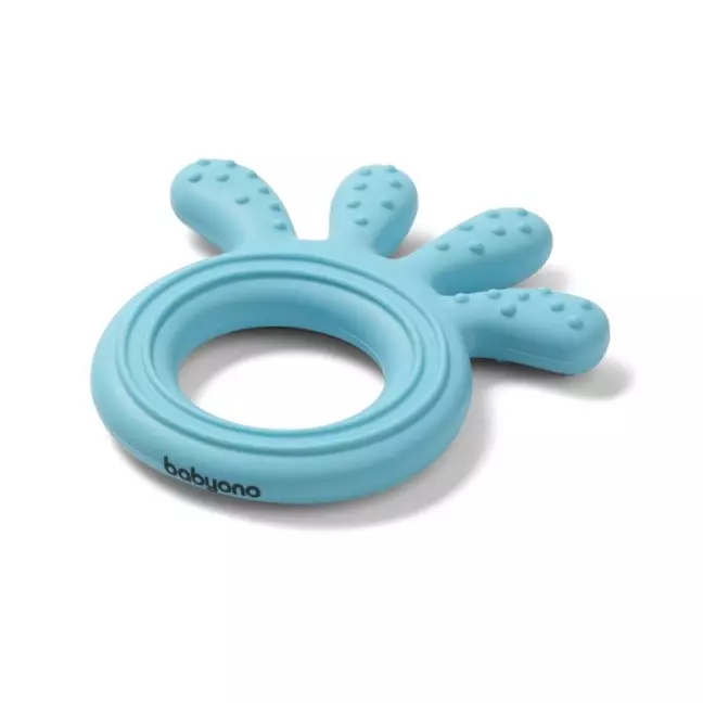 BABYONO Silikon Beissring Octopus blau BABYONO Silikon Beissring Octopus blau