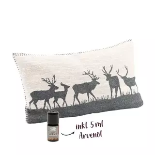 AROMALIFE Подушка из сосны олень серая 20х35см эфир/масло