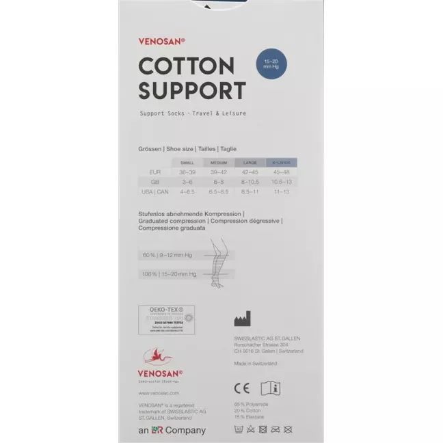 Носки Venosan COTTON SUPPORT A-D M белые 1 пара