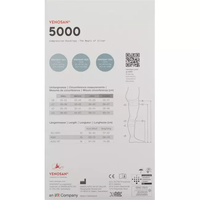 VENOSAN 5002 A-D KKL2 M длинный черный 1 пара VENOSAN 5002 A-D KKL2 M длинный черный 1 пара