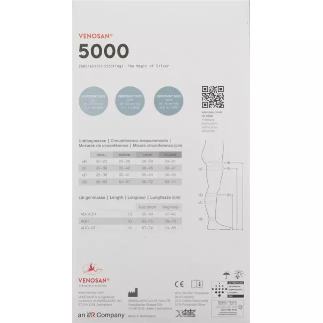 VENOSAN 5002 A-DH KKL2 L короткие черные 1 пара VENOSAN 5002 A-DH KKL2 L короткие черные 1 пара