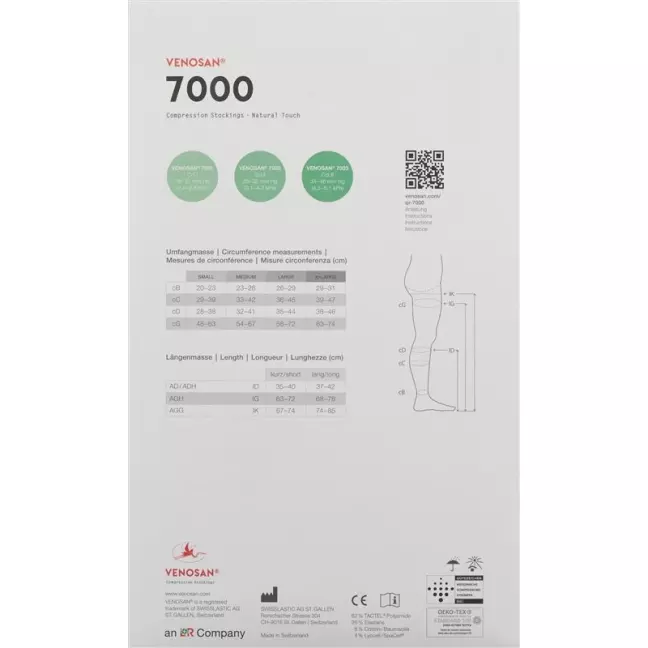Venosan 7002 A-gh Kkl2 L Short Ges Hr Black 1 pair