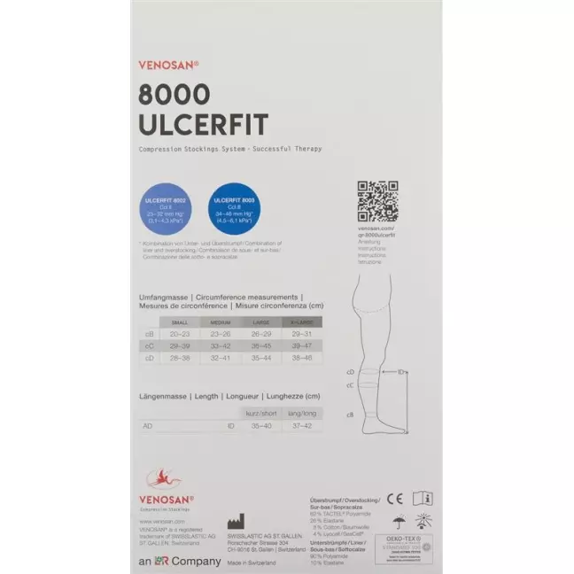 Venosan 8002 Ulcerfit Set A-d Kkl2 L Short Venosan 8002 Ulcerfit Set A-d Kkl2 L Short