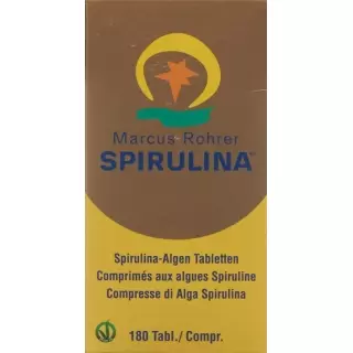 Таблетки Marcus Rohrer Spirulina в стеклянной бутылке 180 штук.
