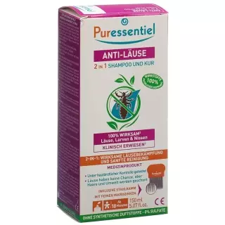 Puressentiel Шампунь-маска против вшей 2-в-1 + расческа Tb 150 мл