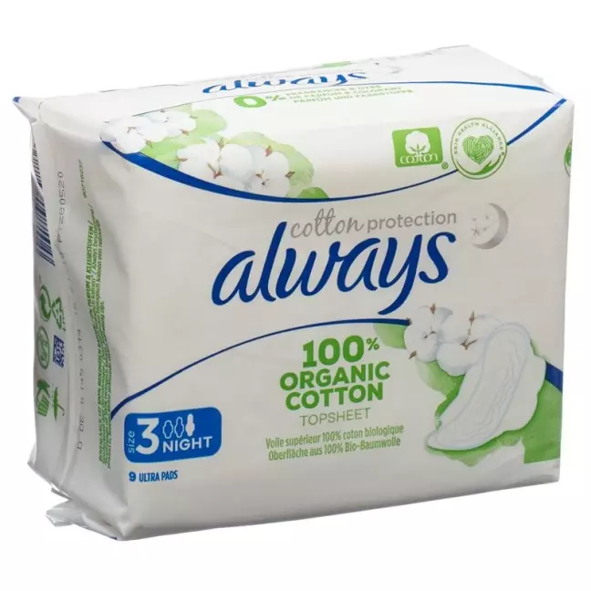 Прокладки Always Ultra Cotton Protection Night с крылышками 9 шт.