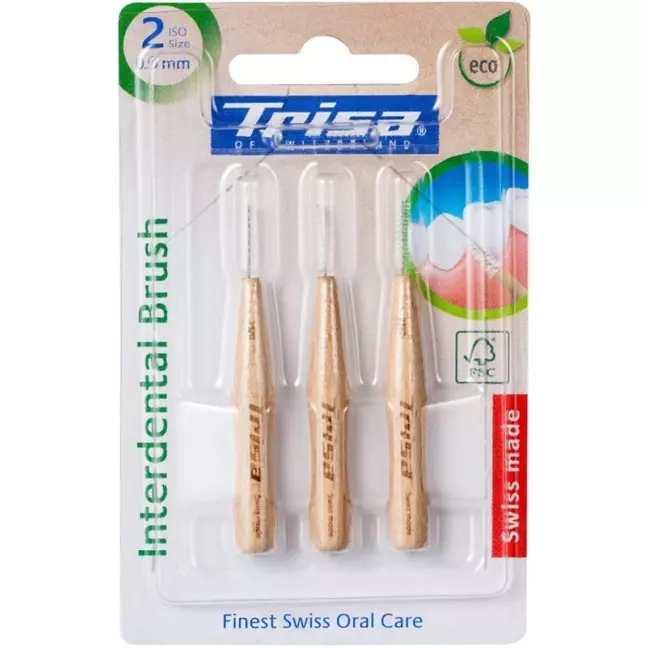 Межзубные щетки Trisa Iso 2 0,9 мм, дерево, 3 шт. Межзубные щетки Trisa Iso 2 0,9 мм, дерево, 3 шт.