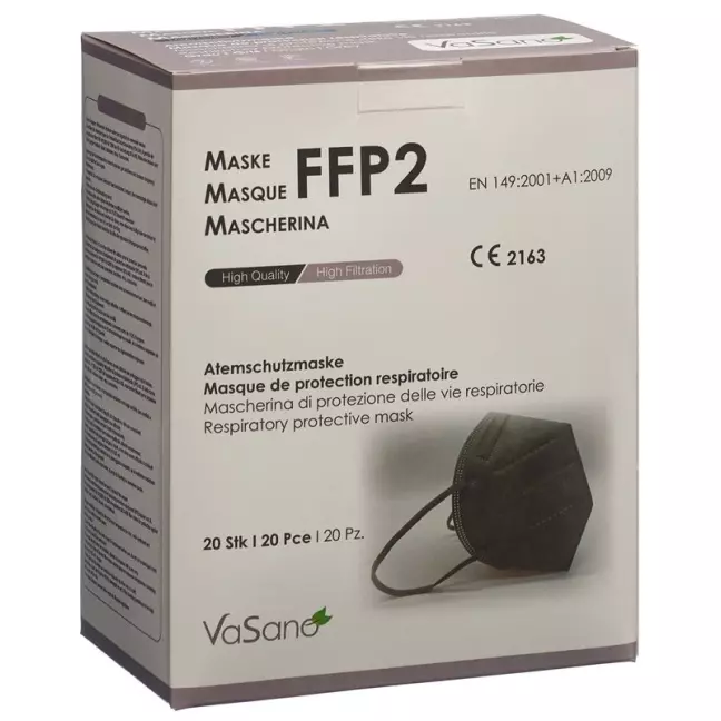 Маска Vasano Ffp2 Серая запечатанная D/f/i 20 шт.
